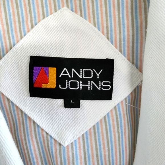 Andy Johns White Denim Full Length Trench Style Coat Size Large - Picture 8 of 9